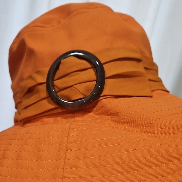 Sun N Sand Chic Orange Wide-Brim Hat‎ with Buckle Packable Pool Vacation Hat main image 5